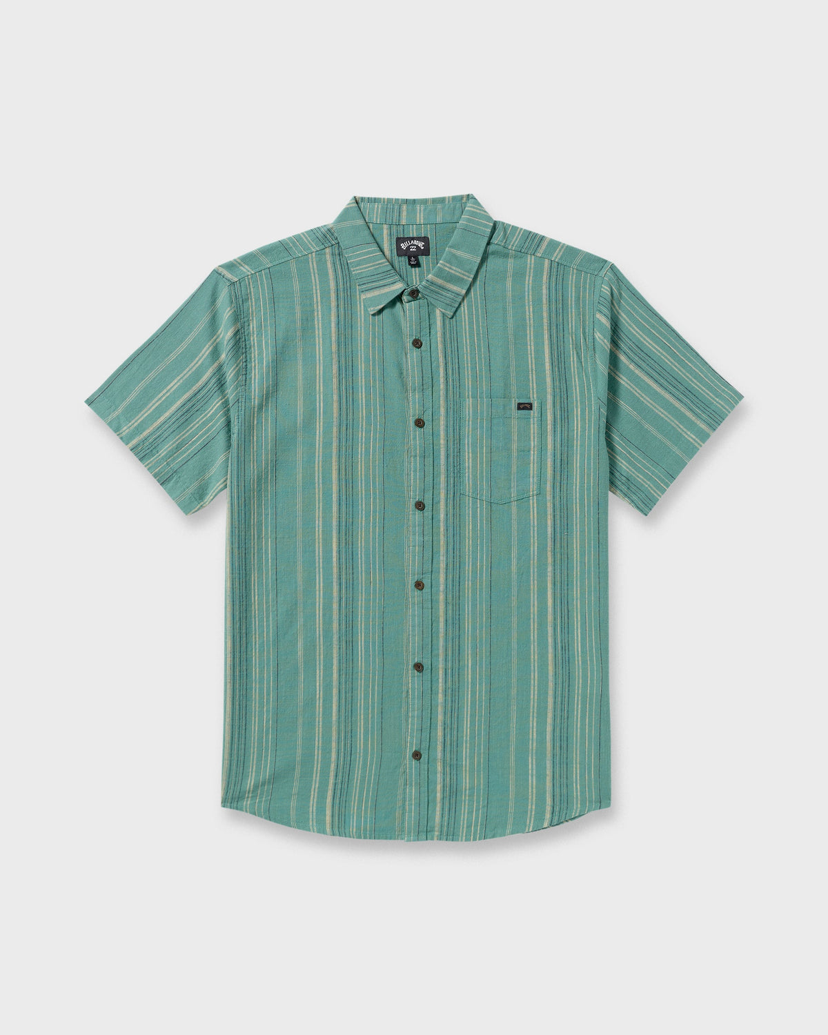 All Day Stripe Short Sleeve Shirt - Sage Green