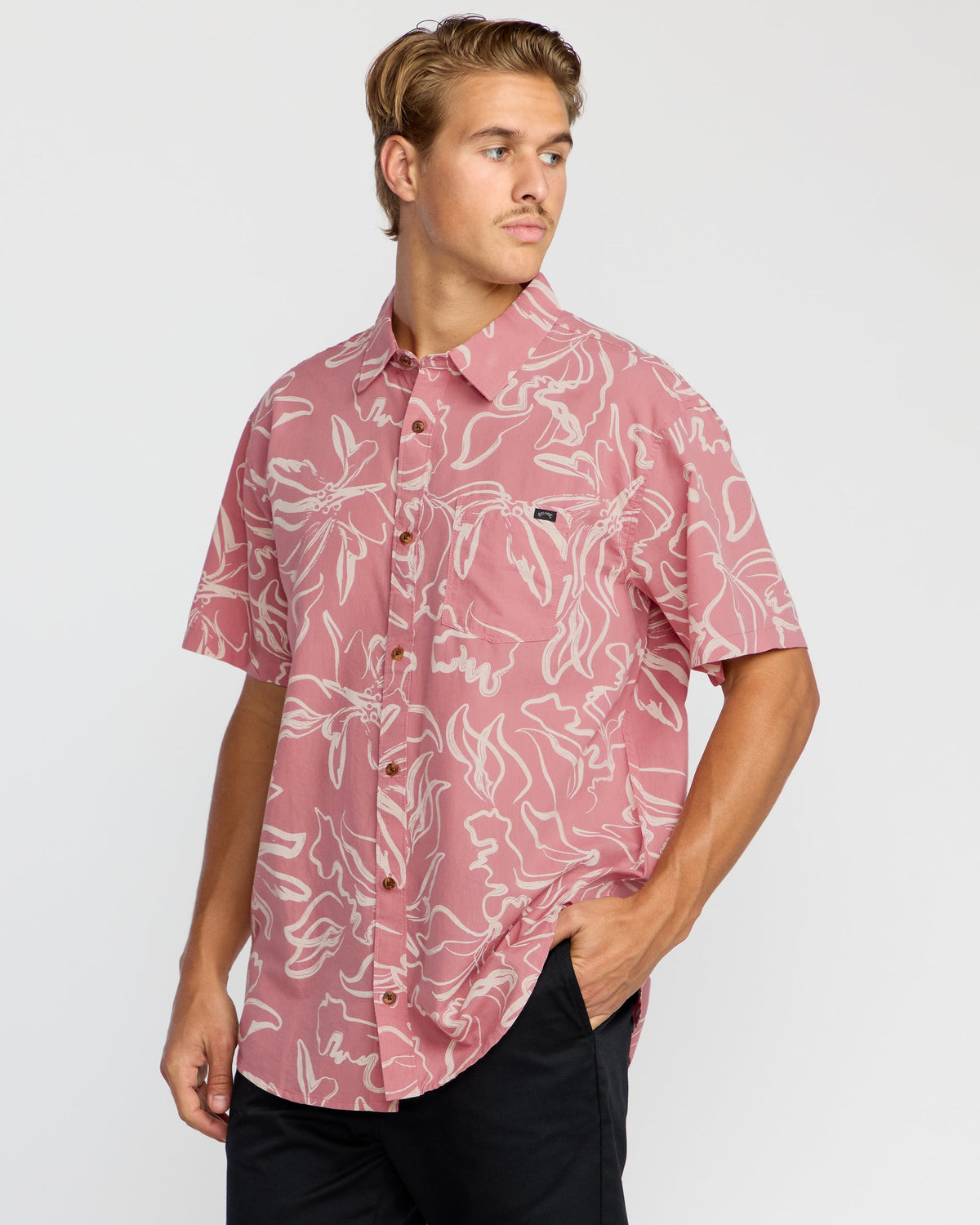Sundays Short Sleeve Shirt - Faded Rose