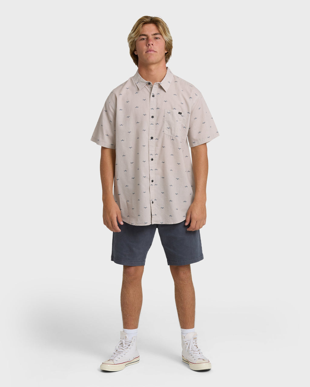 Sundays Mini Short Sleeve Woven Shirt - Ash Rose