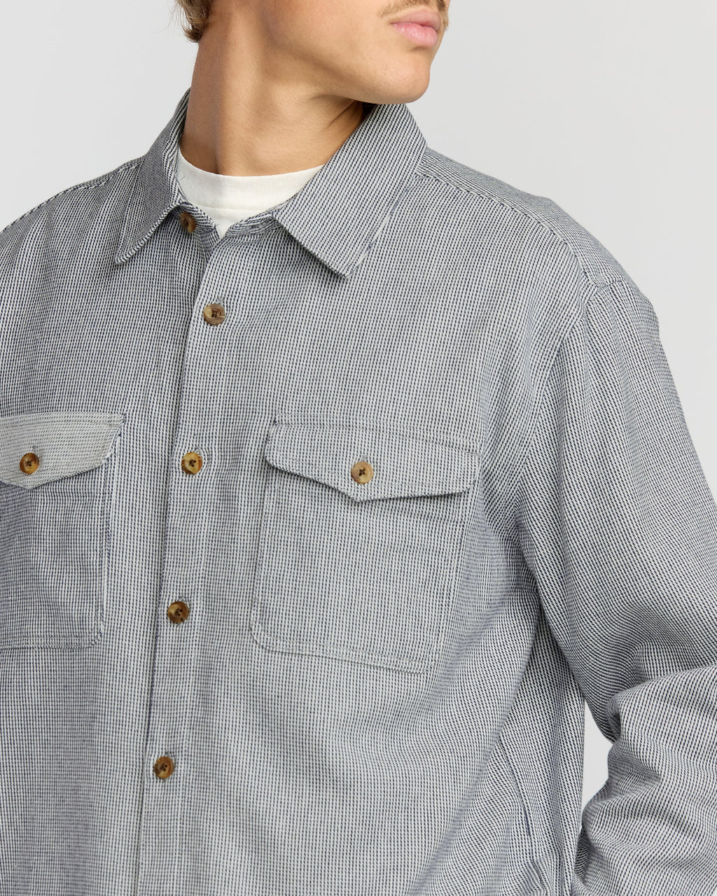 Austin Garage Long Sleeve Shirt - Stone Blue