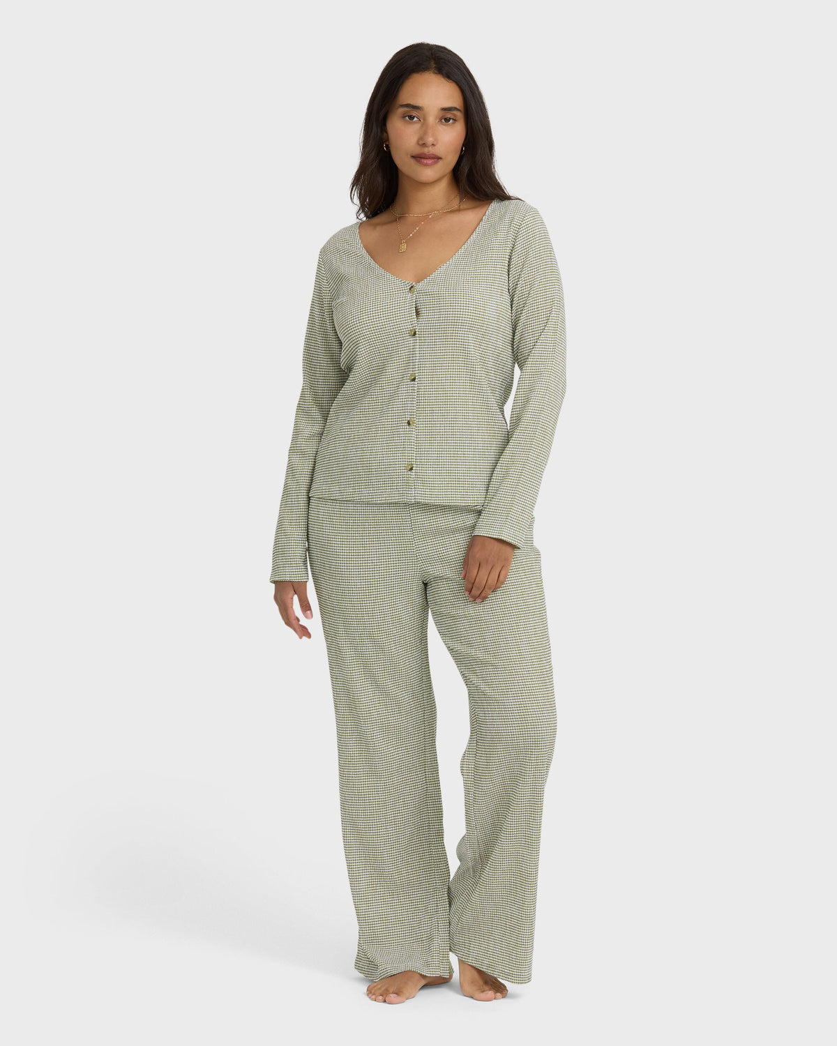 Hot Check Knitpants - Martini Olive