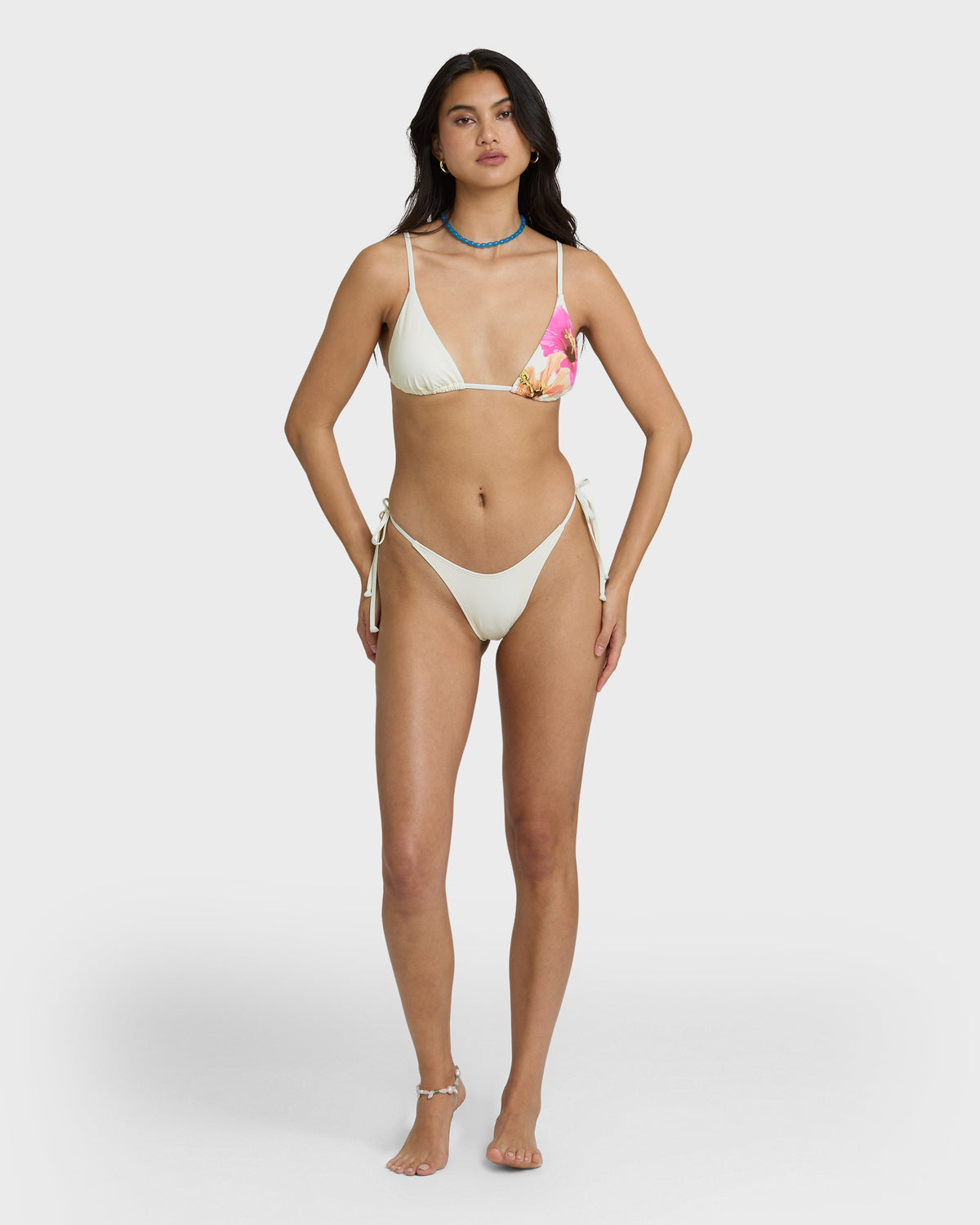 Sunny Shore Tie-side Dippi Skimpy Bikini Bottom - Salt Crystal