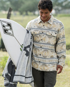 Offshore Jacquard Long Sleeve Flannel Shirt - Sand