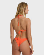 Summer Hi Yd Tie-side Tanga Skimpy Bikini Bottom - Hot Coral