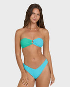 Sunrays Color Block Rio Bandeau Bikini Top - Ocean Spray