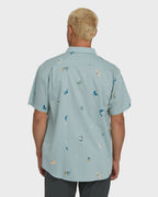Sundays Mini Short Sleeve Woven Shirt - Blue Fog