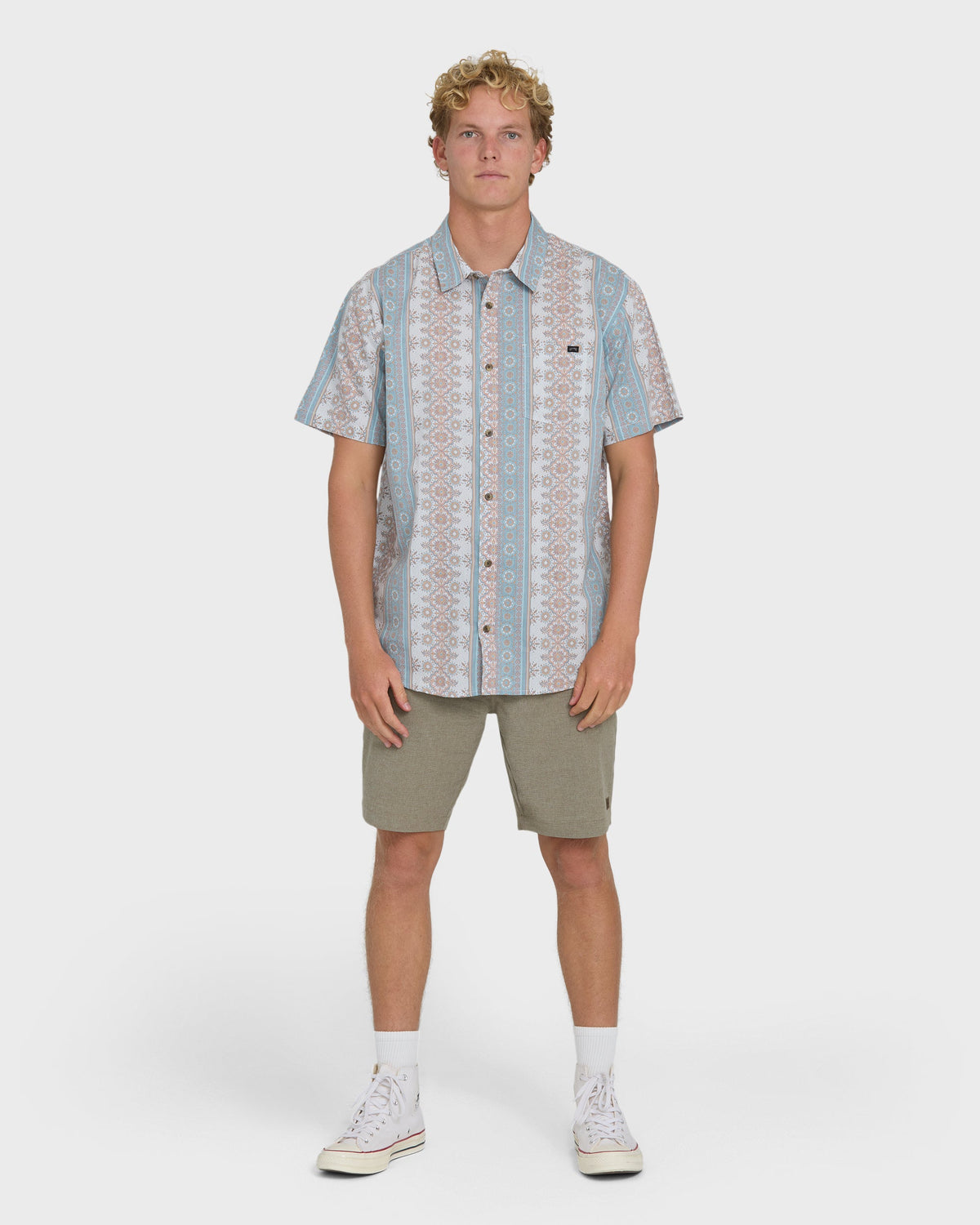 Sundays Short Sleeve Woven Shirt - Blue Fog
