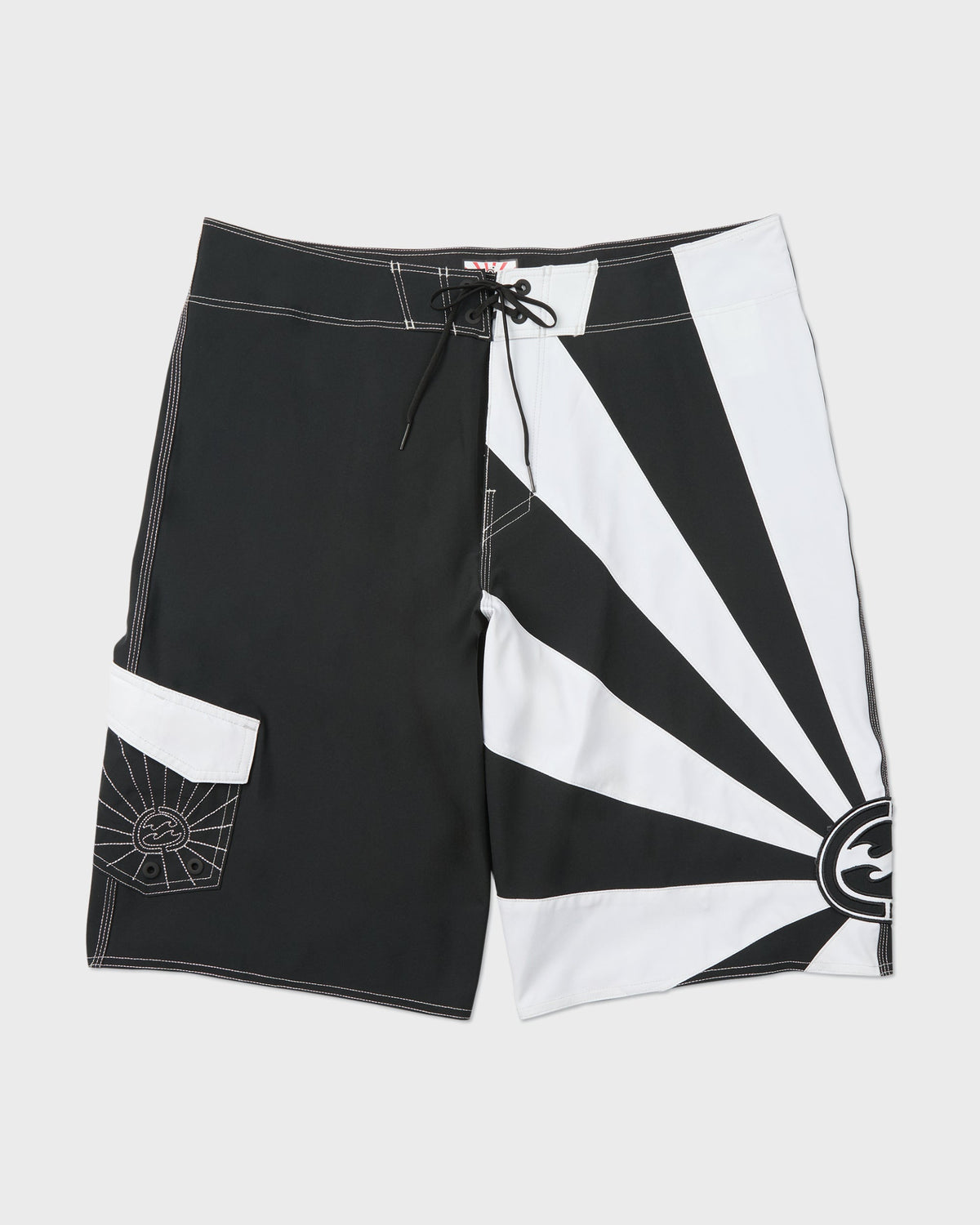 A.I. Rising Sun Pro 22 Boardshorts - Black/White..