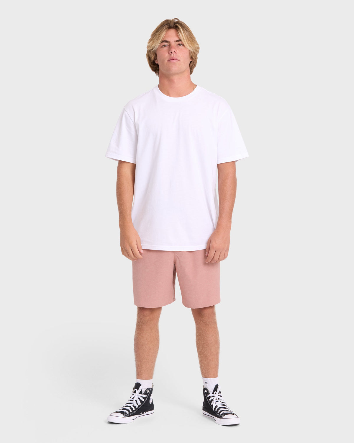 Crossfire Elastic Wave Washed 18 Amphibian Hybrid Shorts - Ash Rose