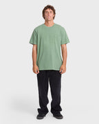 Essential Wave Washed Premium Short Sleeve Pocket Tee - Hedge Green