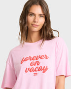 Vacay Forever Short Sleeve Knit T-Shirt - Prism Pink