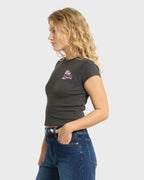 Magic Sunsets Short Sleeve Rib Knit T-Shirt - Off Black