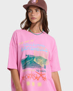 Distant Stars Short Sleeve Cotton T-Shirt - Party Pink