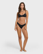 Sol Searcher V Bralette Bikini Top - Black Pebble