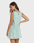 Hibiscus Heaven Mini Dress - Waterfall