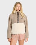 Horizon Sherpa Mock Neck Half Zip Sweatshirt - Cobblestone