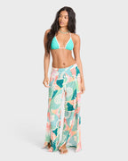 Split Spirit Elastic Waist Pants - Misty Blue