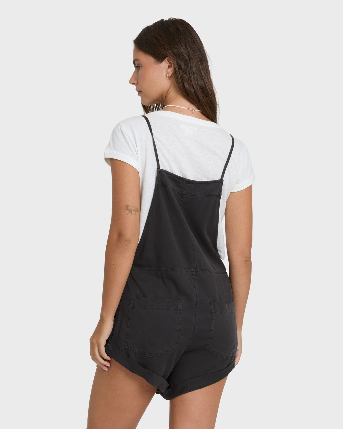 Wild Pursuit Overall Romper - Off Black
