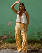 Hazy Daze Elastic Waist Pants - Brown Multi